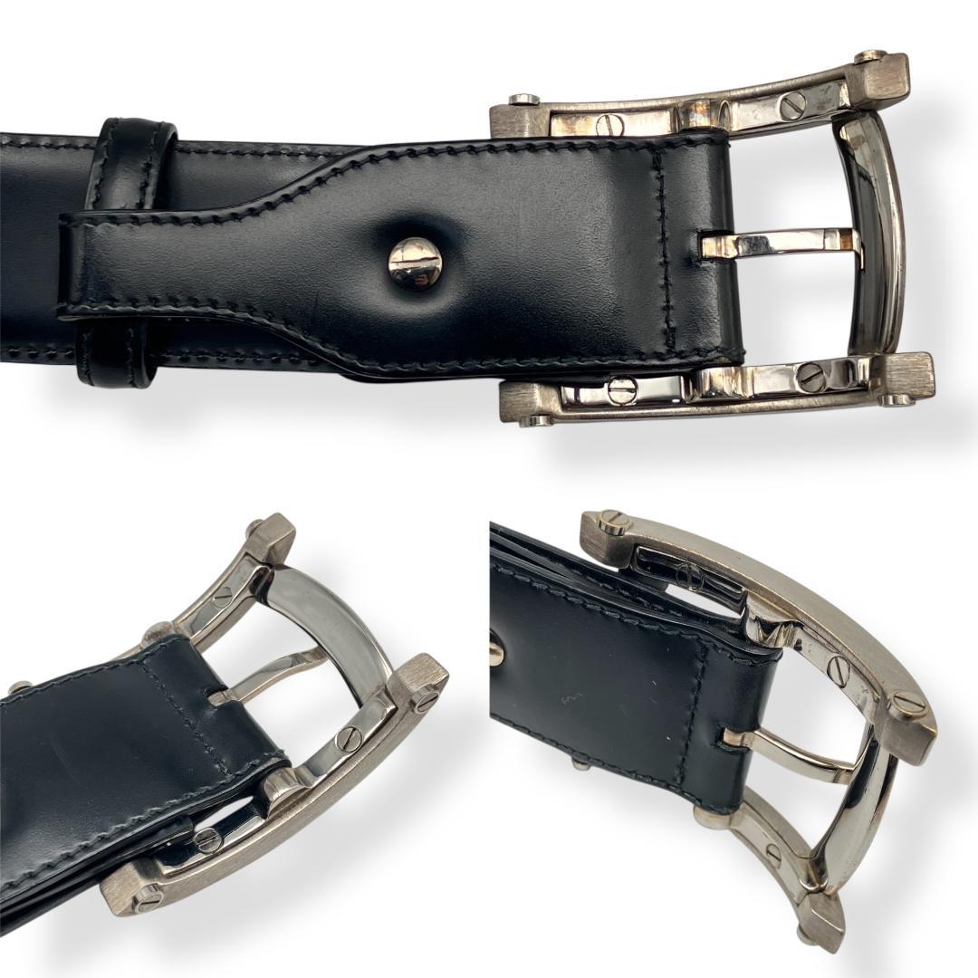 BVLGARI ブルガリ アショーマ ベルト シルバー ブラック イタリア製