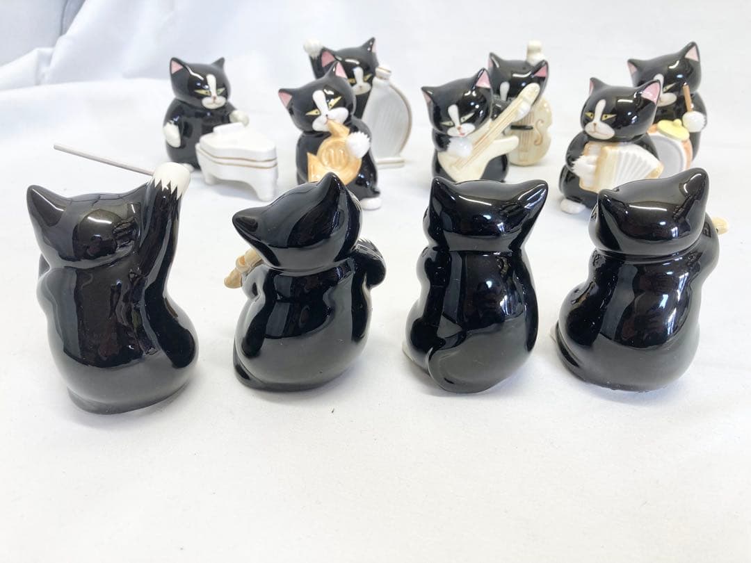 セブンコーポレーション　黒猫楽団　11体フルセット　オーケストラ　瀬戸焼