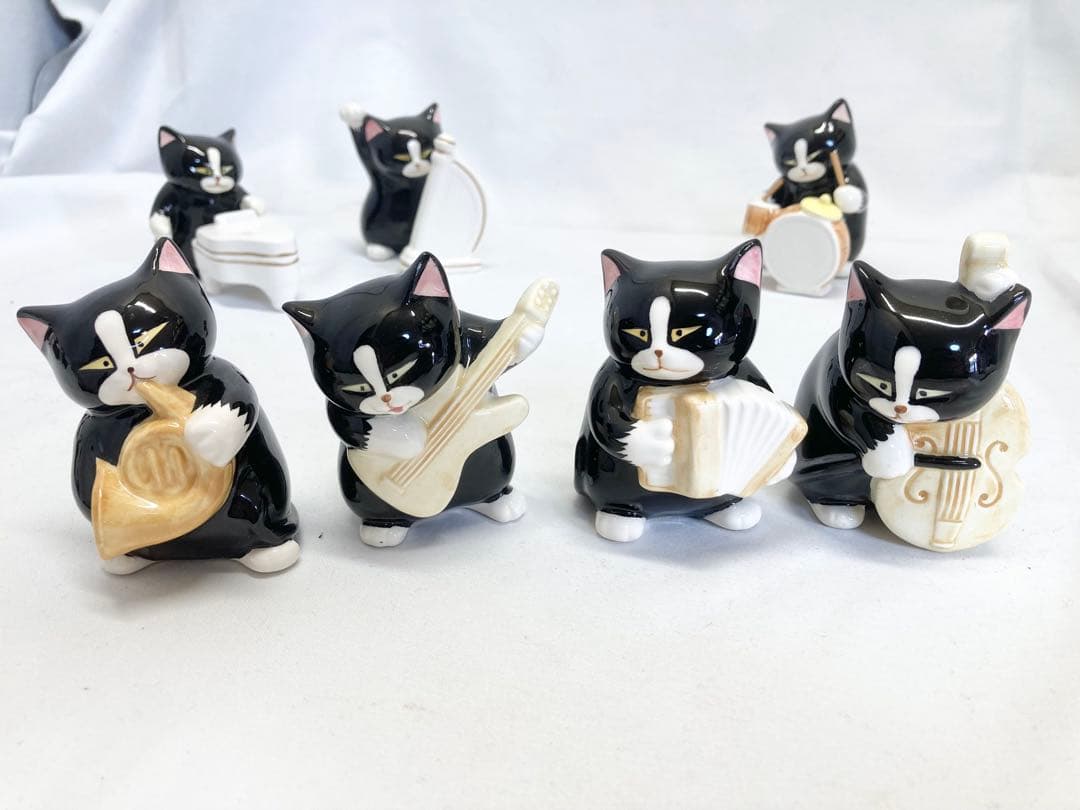 セブンコーポレーション　黒猫楽団　11体フルセット　オーケストラ　瀬戸焼