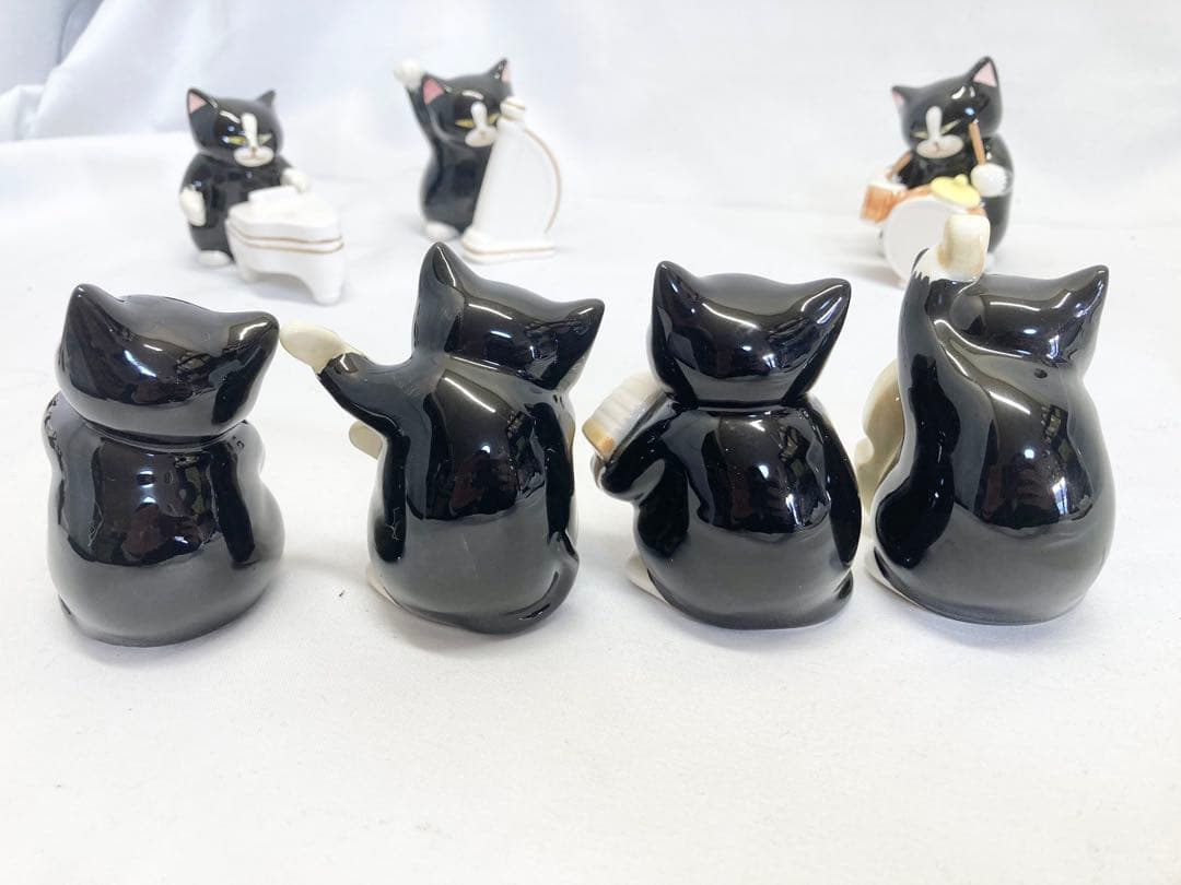 セブンコーポレーション　黒猫楽団　11体フルセット　オーケストラ　瀬戸焼