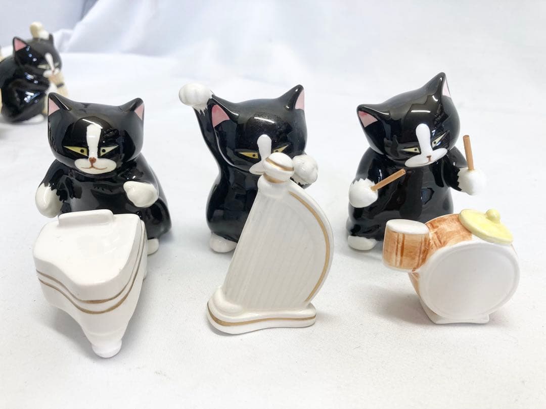 セブンコーポレーション　黒猫楽団　11体フルセット　オーケストラ　瀬戸焼