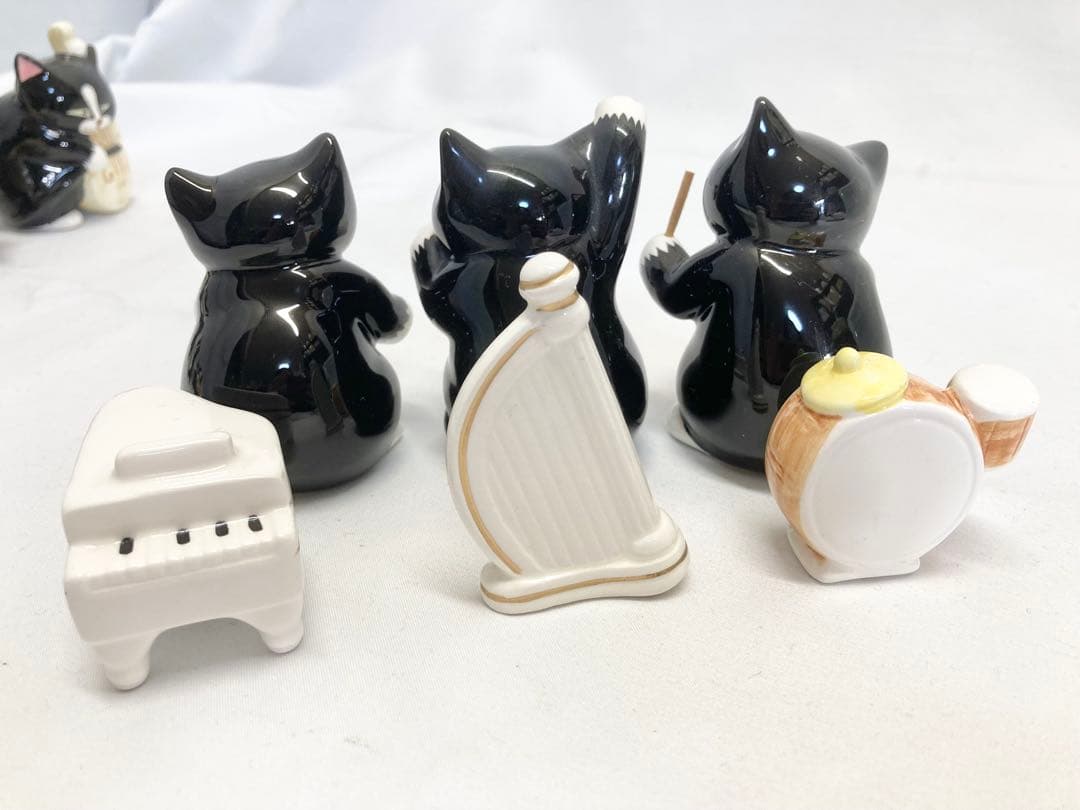 セブンコーポレーション　黒猫楽団　11体フルセット　オーケストラ　瀬戸焼