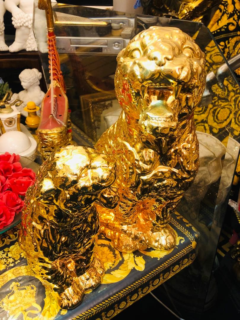 ★versace ロッコ チーター　親子☆ ゴールド　希少品　ヴェルサーチ