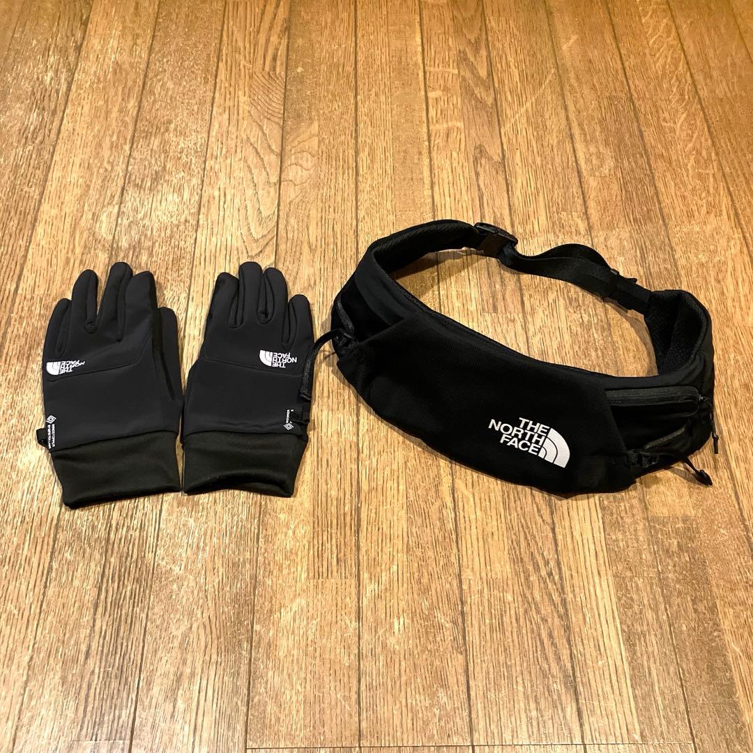 【美品】ノースフェイス　ランニングポーチ・ゴアテックス手袋（Ｌ）