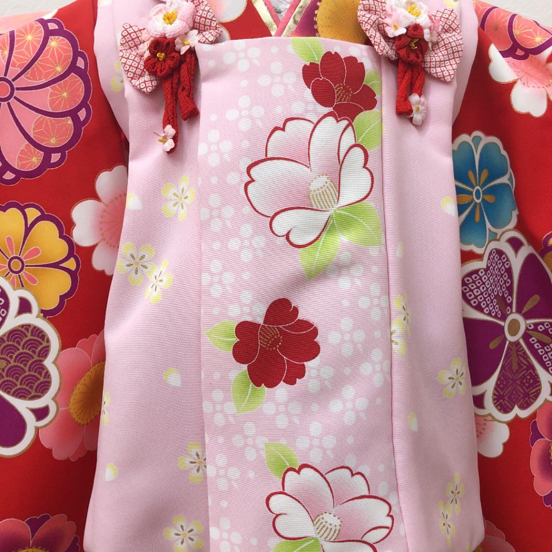 七五三 3歳(100cm)被布 ブランド着物(花わらべ) 赤色