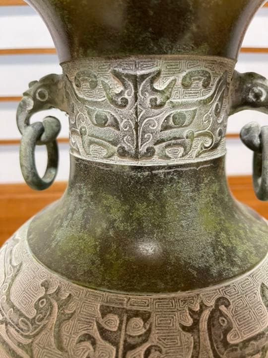 【値下げ】真峰 鋳銅花瓶 高さ31cm