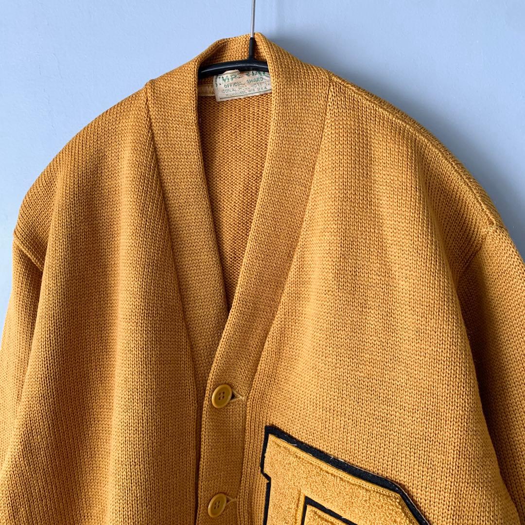 IMPERIAL 50’s USA製 レタードアワードカーディガン マスタード