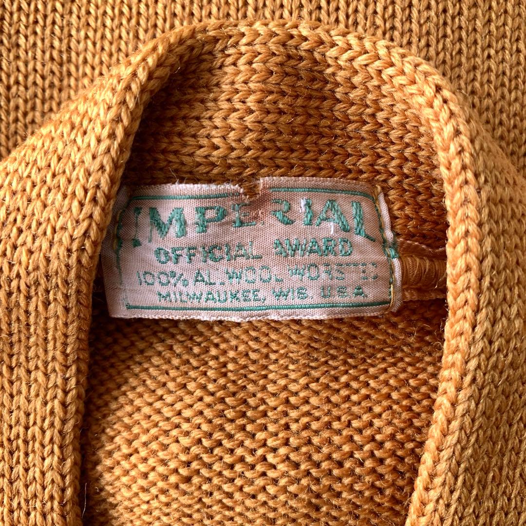 IMPERIAL 50’s USA製 レタードアワードカーディガン マスタード