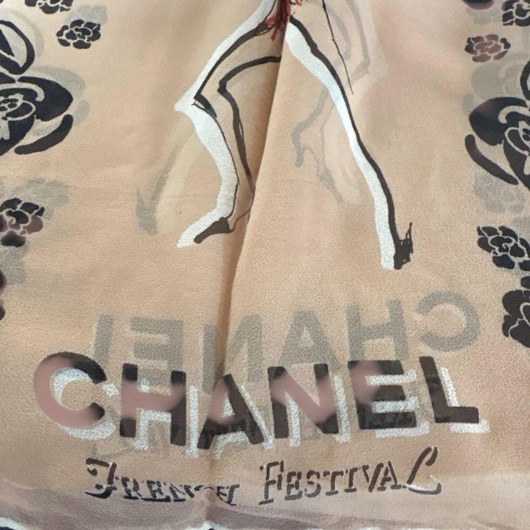 CHANEL シャネル フレンチフェスティバル ストール スカーフ カメリア