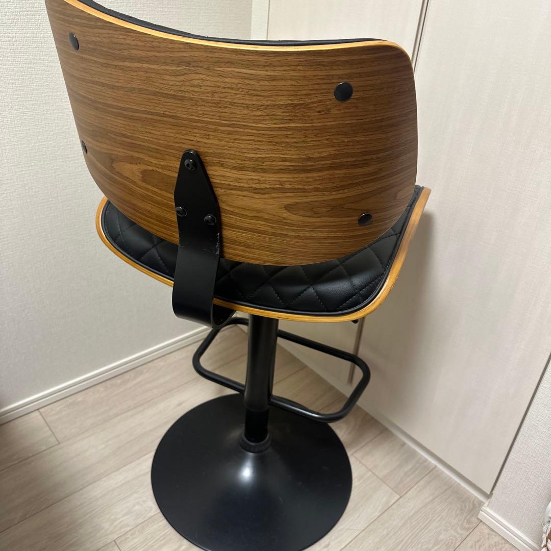 バースツール 黒 ダイヤモンドキルティング