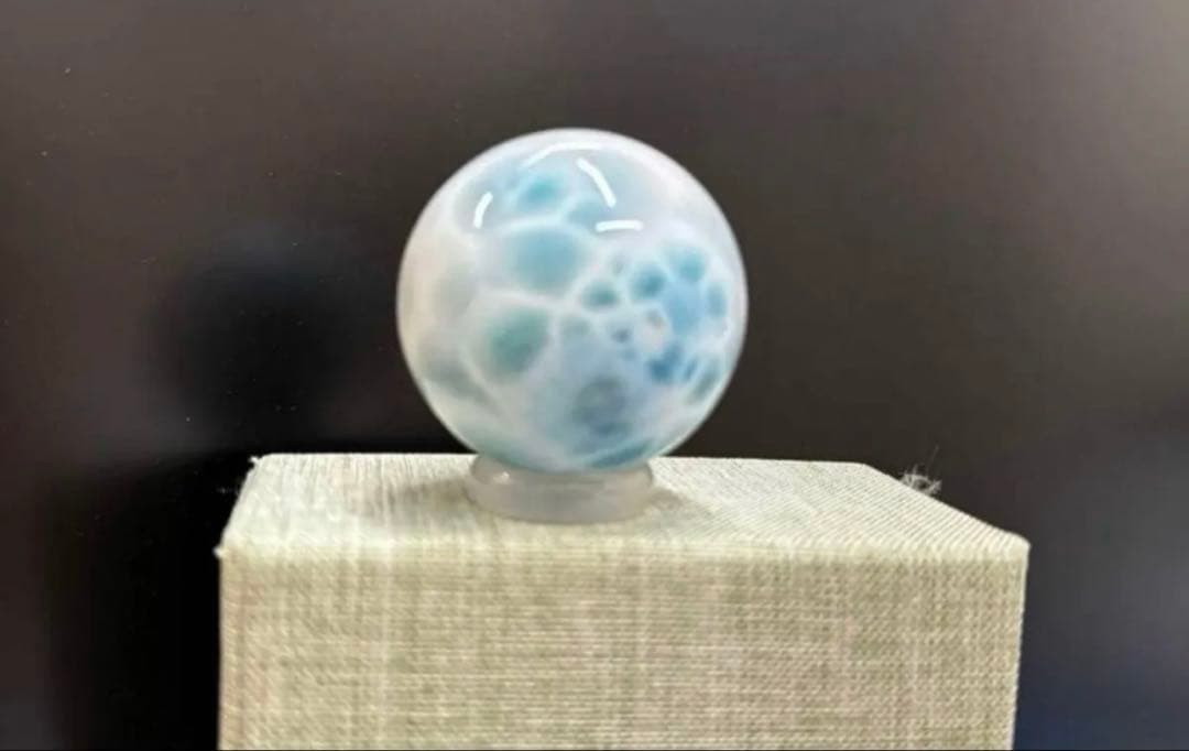 希少！高品質ラリマー球（台付） 42mm（新品未使用）