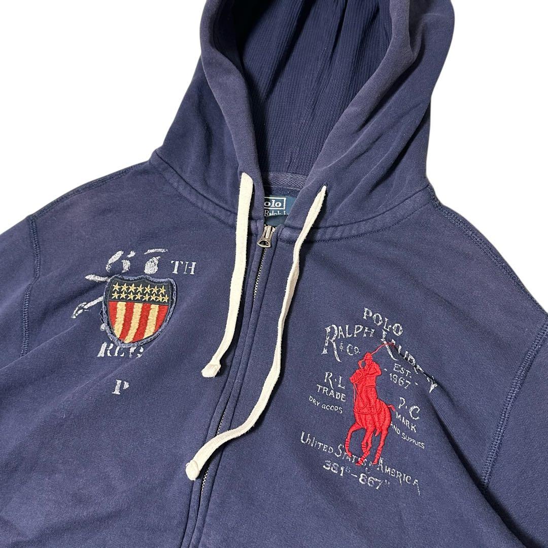POLO RALPH LAUREN フルジップアップパーカー ネイビー フェード