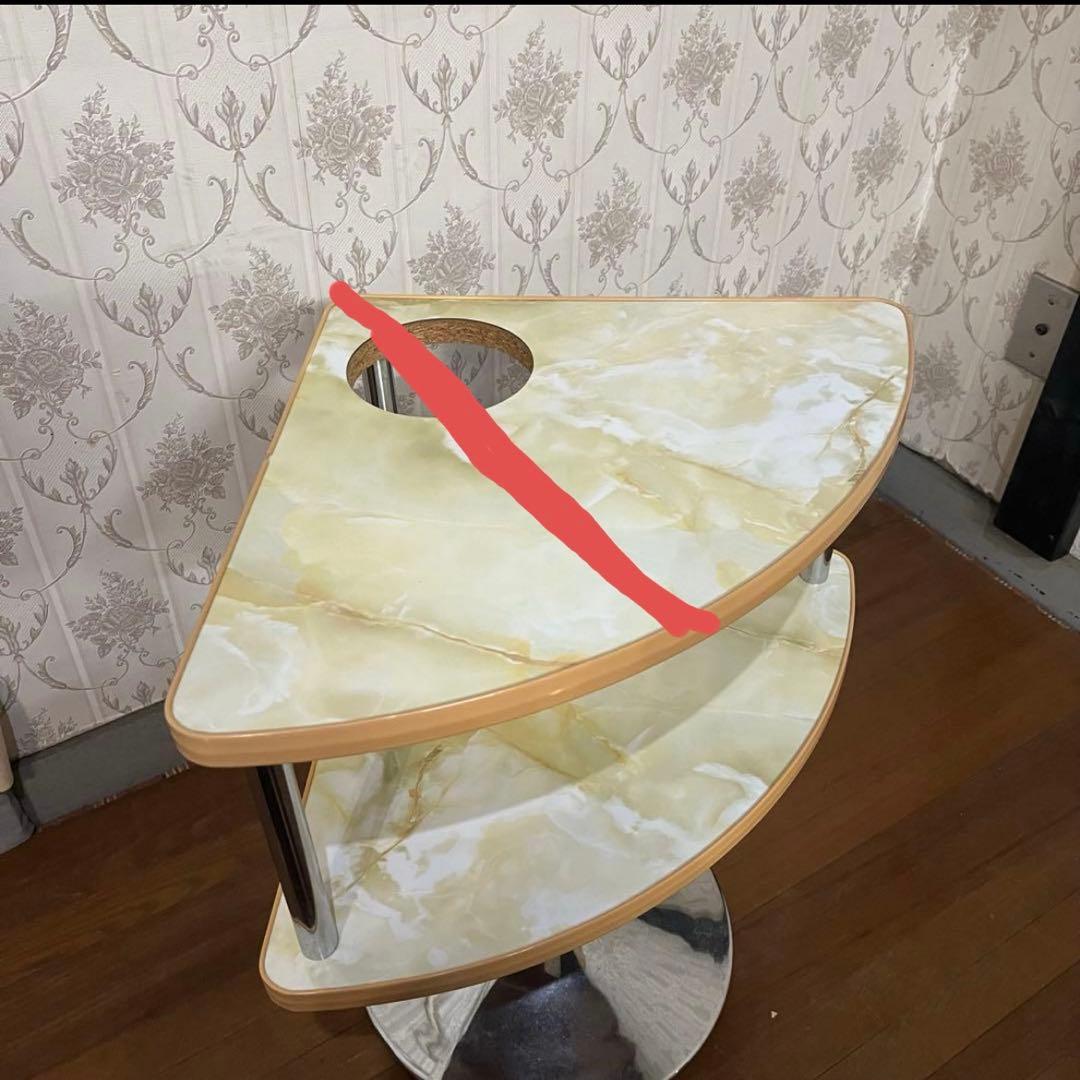 【アンティーク】② 昭和レトロ コーナーテーブル サイドテーブル 麻雀 灰皿台