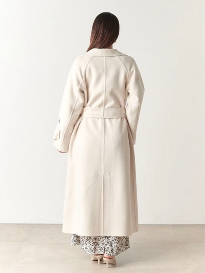 SNIDEL ウロコカシミアスタンドカラーコート アイボリー