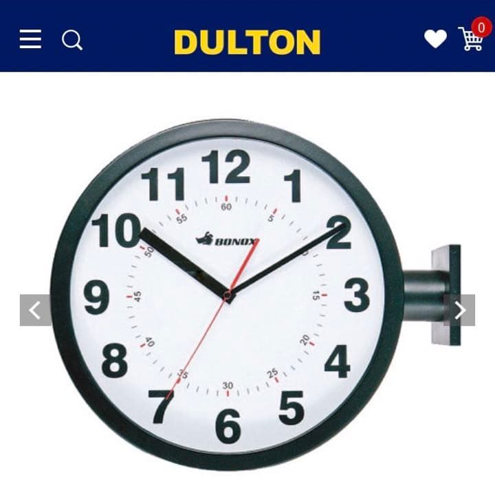 \新品未使用/ダルトン　DOUBLE FACES WALL CLOCK