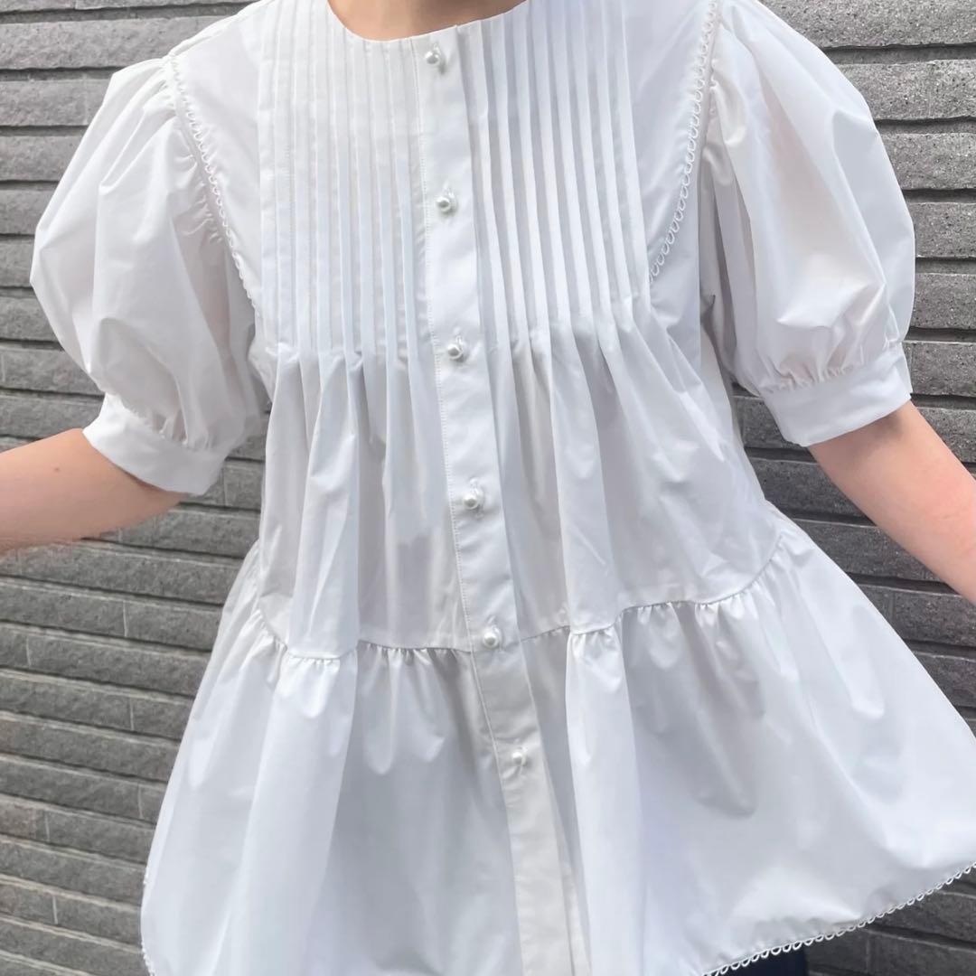 アメノチハレ Keep clean ピンタックチュニックブラウス 半袖 撥水