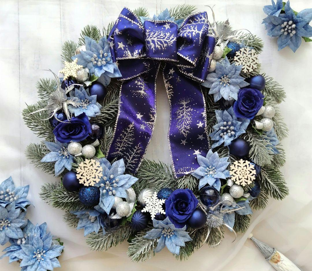 【9月限定価格】ポインセチアとローズのSpecial Christmasリース