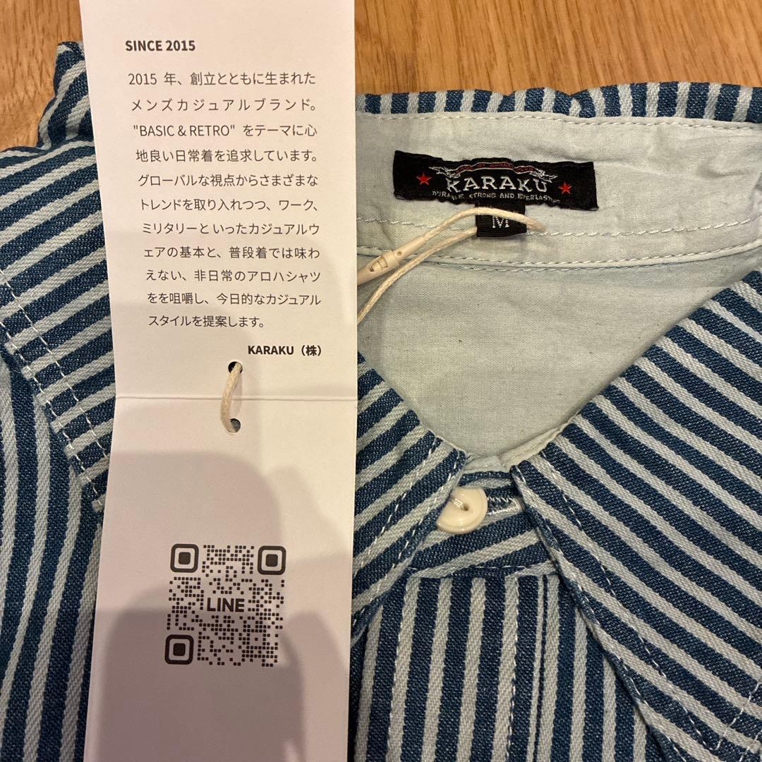 KARAKU カラク アメカジ定番　ストライプカーゴシャツ