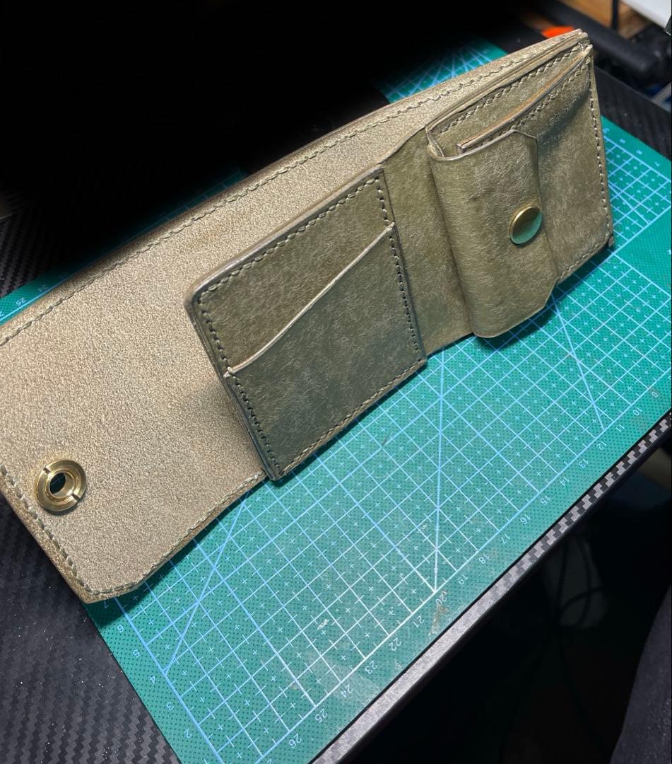 3つ折りコンパクト財布 おこし金具 プエブロイタリアンレザー