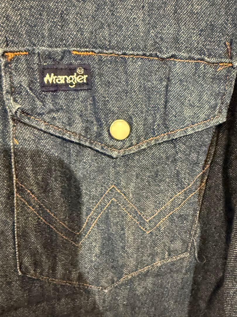 ビンテージ wrangler/ラングラー デニムシャツ 27MW 70年代