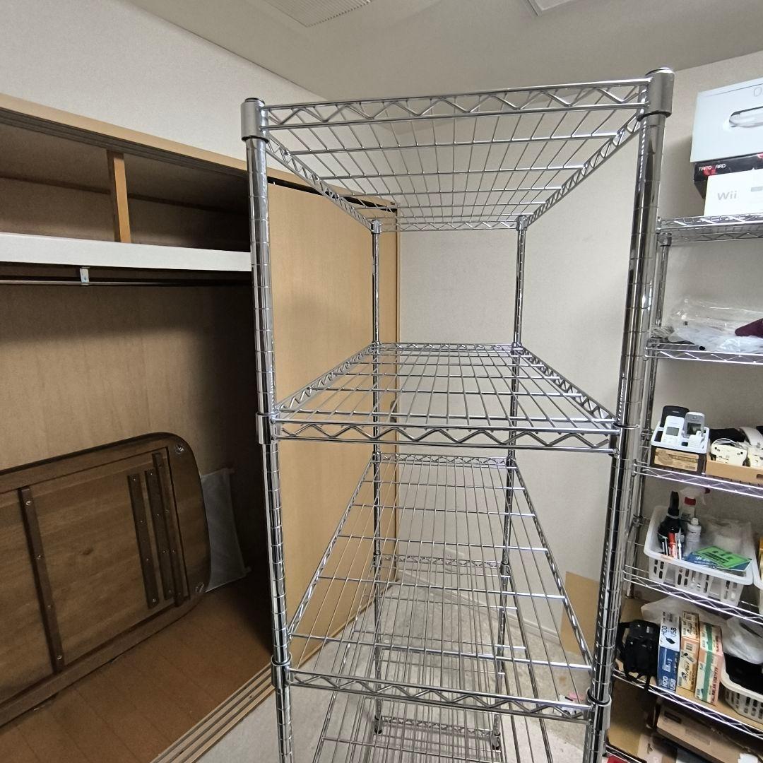 【幅90cm】スチールラック 5段 シルバー 棚板1枚追加済み　値引き交渉可