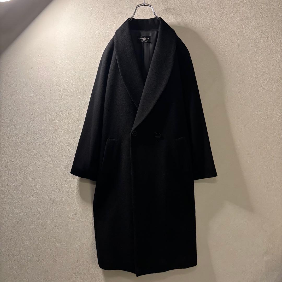 カシミヤ 100 90's vintage オーバーサイズ チェスターコート 黒