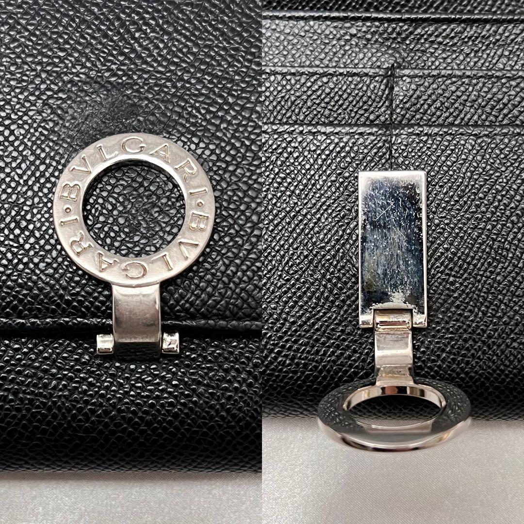 ◇極美品◇ブルガリ　ビーゼロワン　フラップ型長財布　ブラックレザー×シルバー金具
