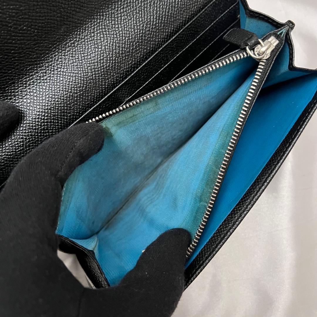 ◇極美品◇ブルガリ　ビーゼロワン　フラップ型長財布　ブラックレザー×シルバー金具