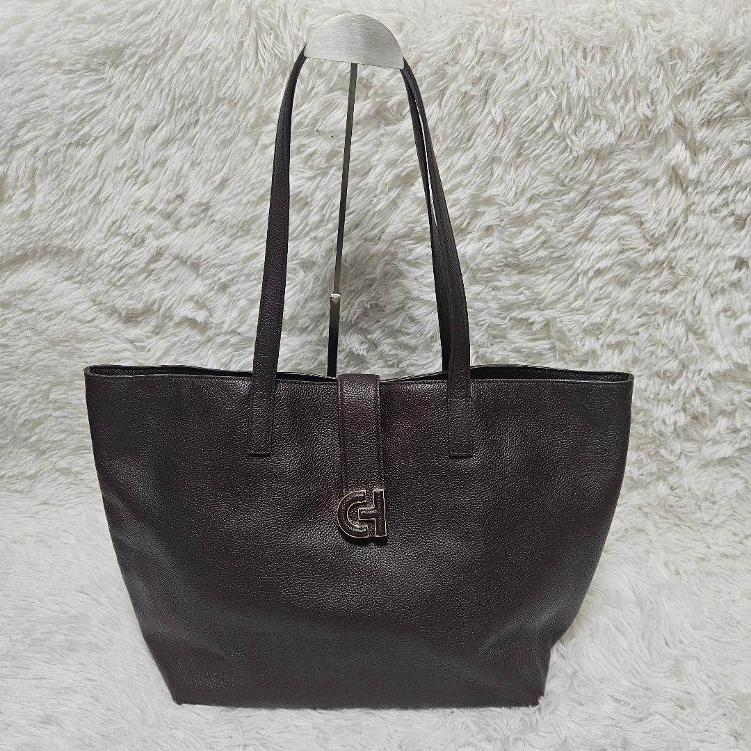【美品　保存袋付】コールハーン　トートバッグ　現行　シボ革　シンプリー　大容量