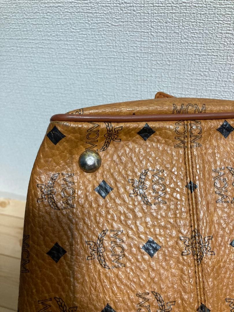 ヴィンテージ　MCM ブラウンレザーボストンバッグ