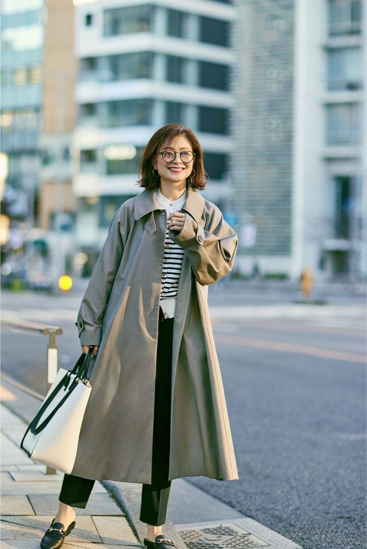 定価3.9万円 三尋木奈保×ROPE' ステンカラーコート 36