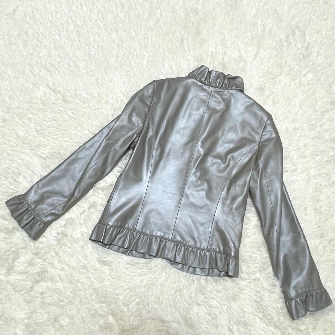 1001 希少デザイン BALMAIN レザージャケット アイボリー系 7号 S