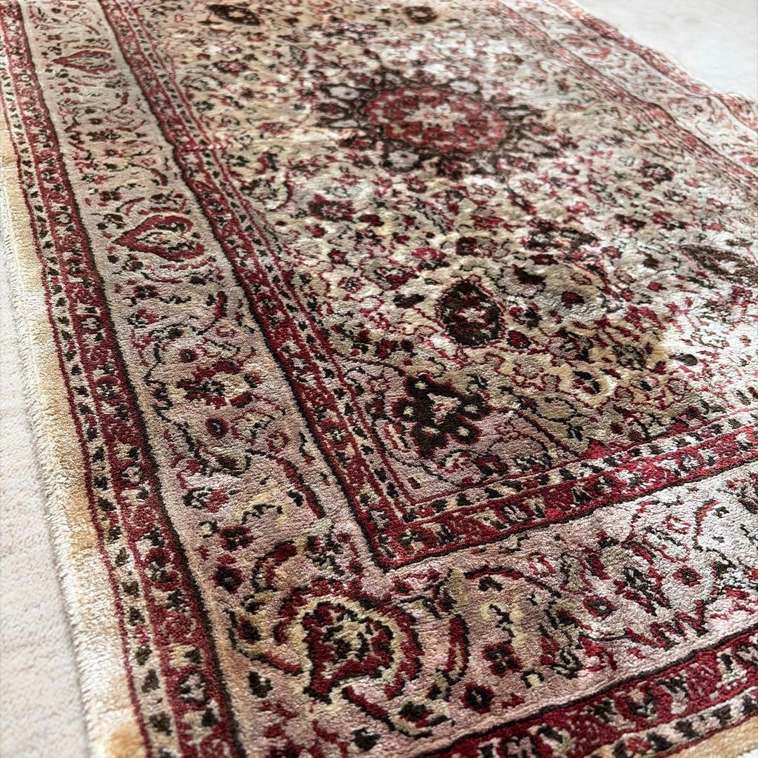 極美品★ビンテージシルクラグ★アンティークペルシャ絨毯