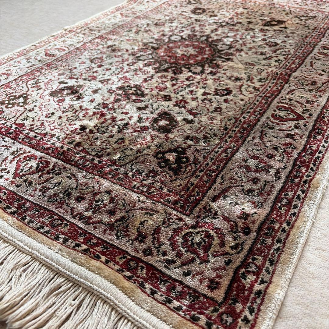 極美品★ビンテージシルクラグ★アンティークペルシャ絨毯