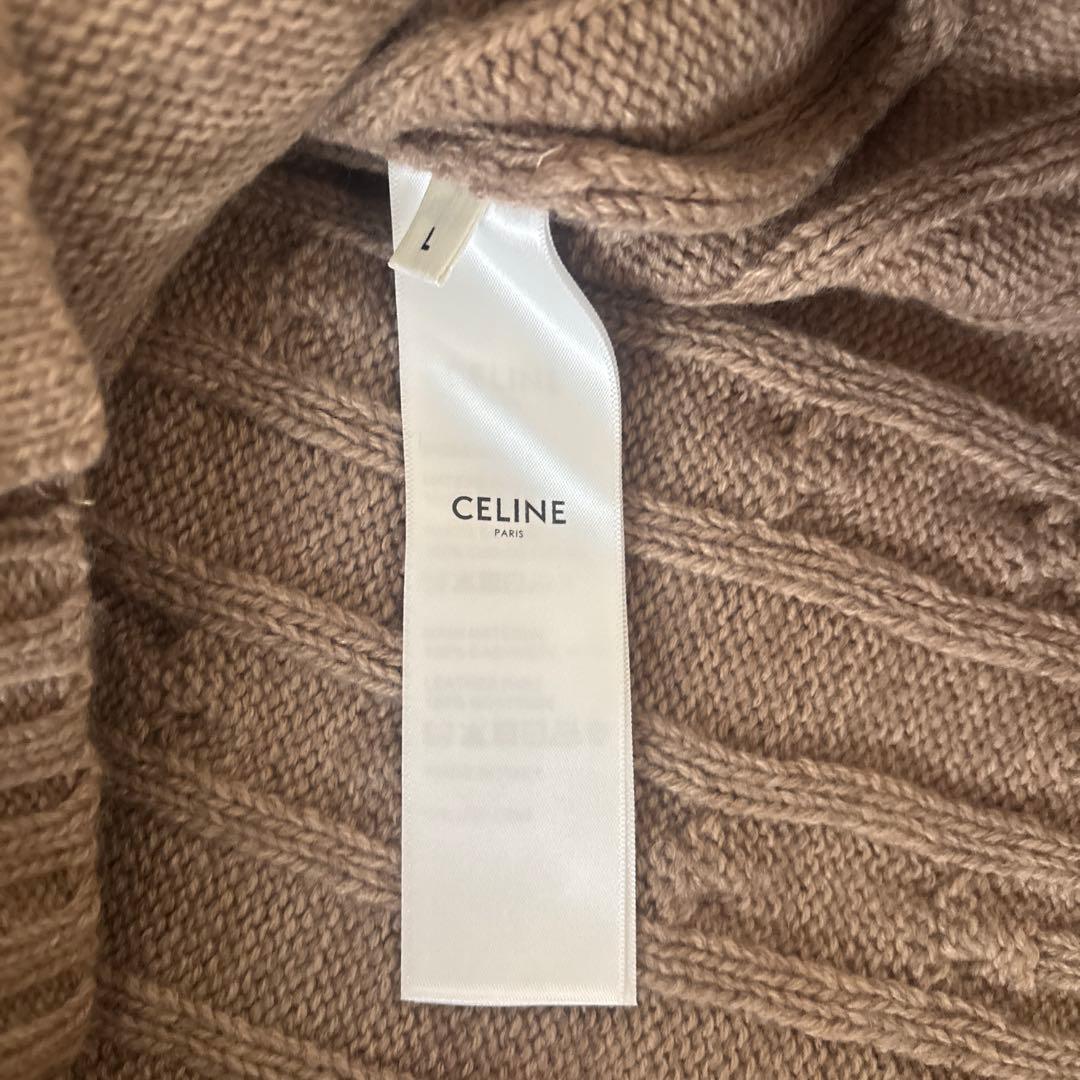 CELINE ケーブルニットカーディガン L ベージュ