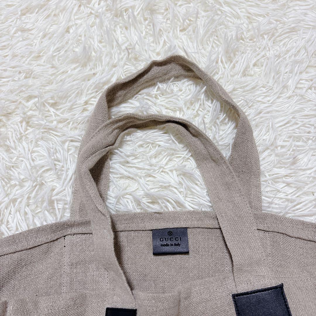 希少✨GUCCI GARDEN リネン トートバッグ 猫プリント 麻