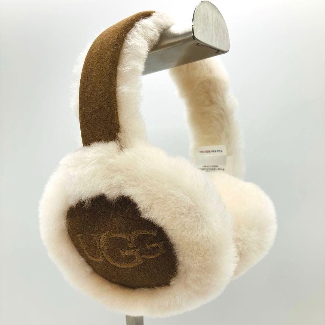 1391 極美品　ugg イヤーマフ　耳あて　チェスナット　ベージュ　ホワイト
