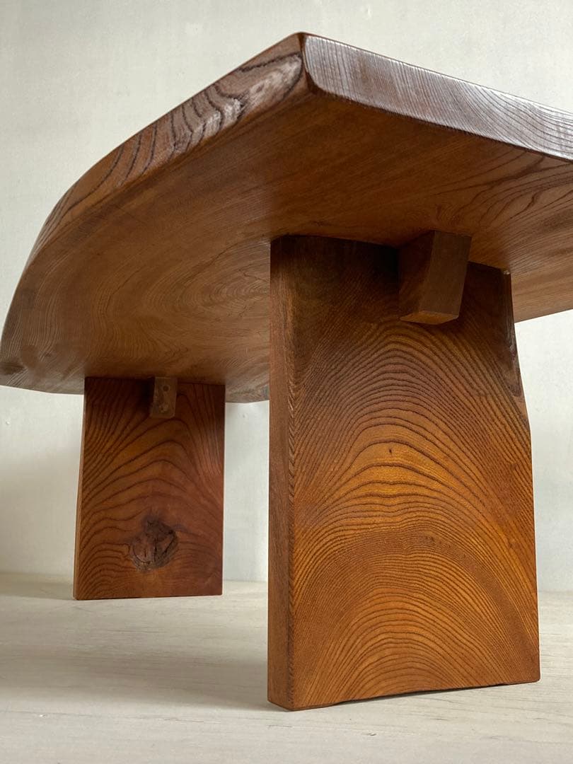 古い木製 テーブル けやき 欅 一枚板 耳付き