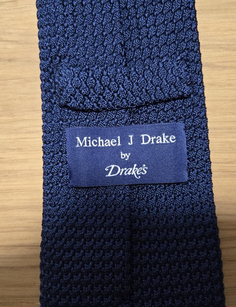 Drake's ニットタイ ネイビー