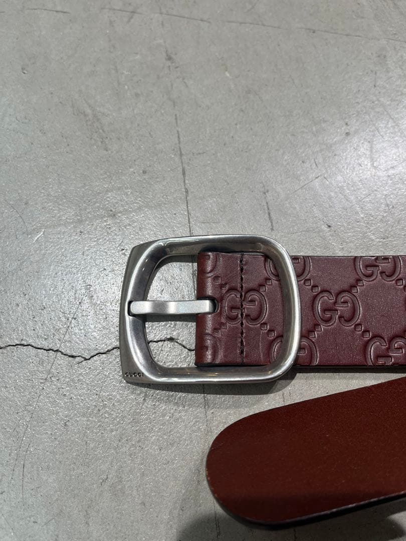 GUCCI バーガンディ GGパターンベルト