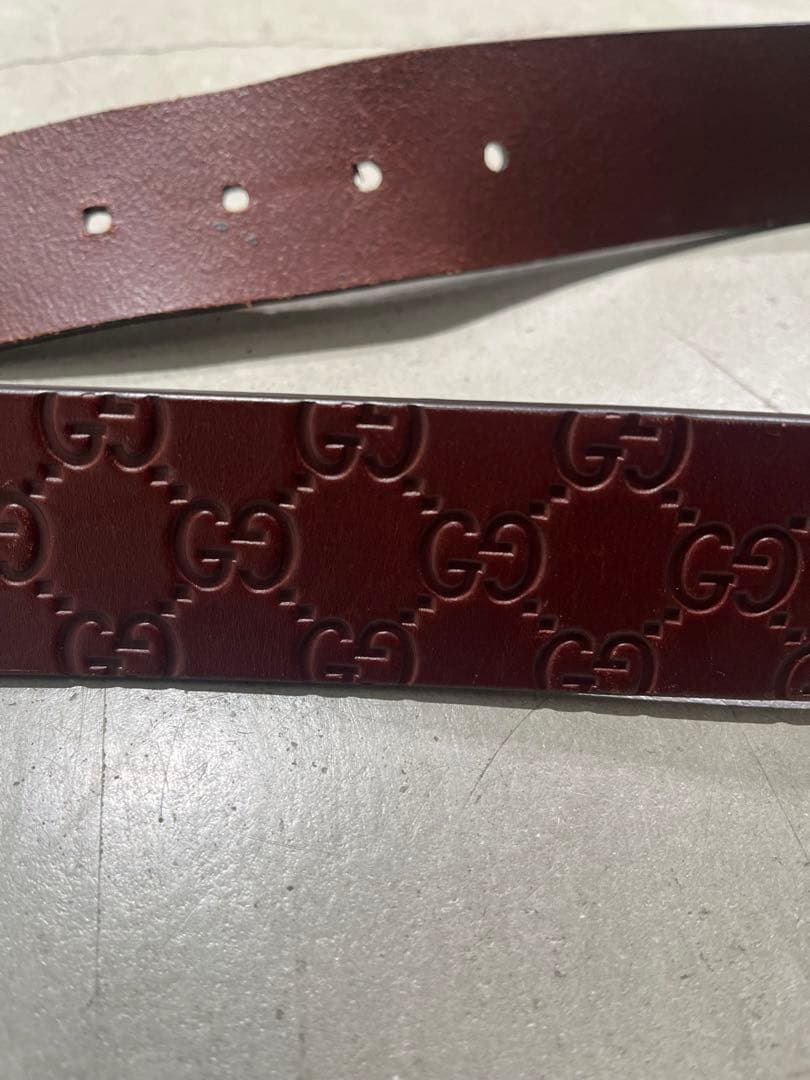 GUCCI バーガンディ GGパターンベルト