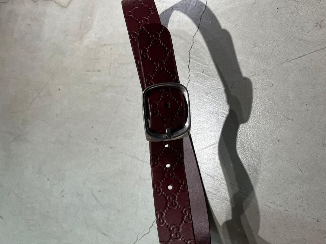 GUCCI バーガンディ GGパターンベルト