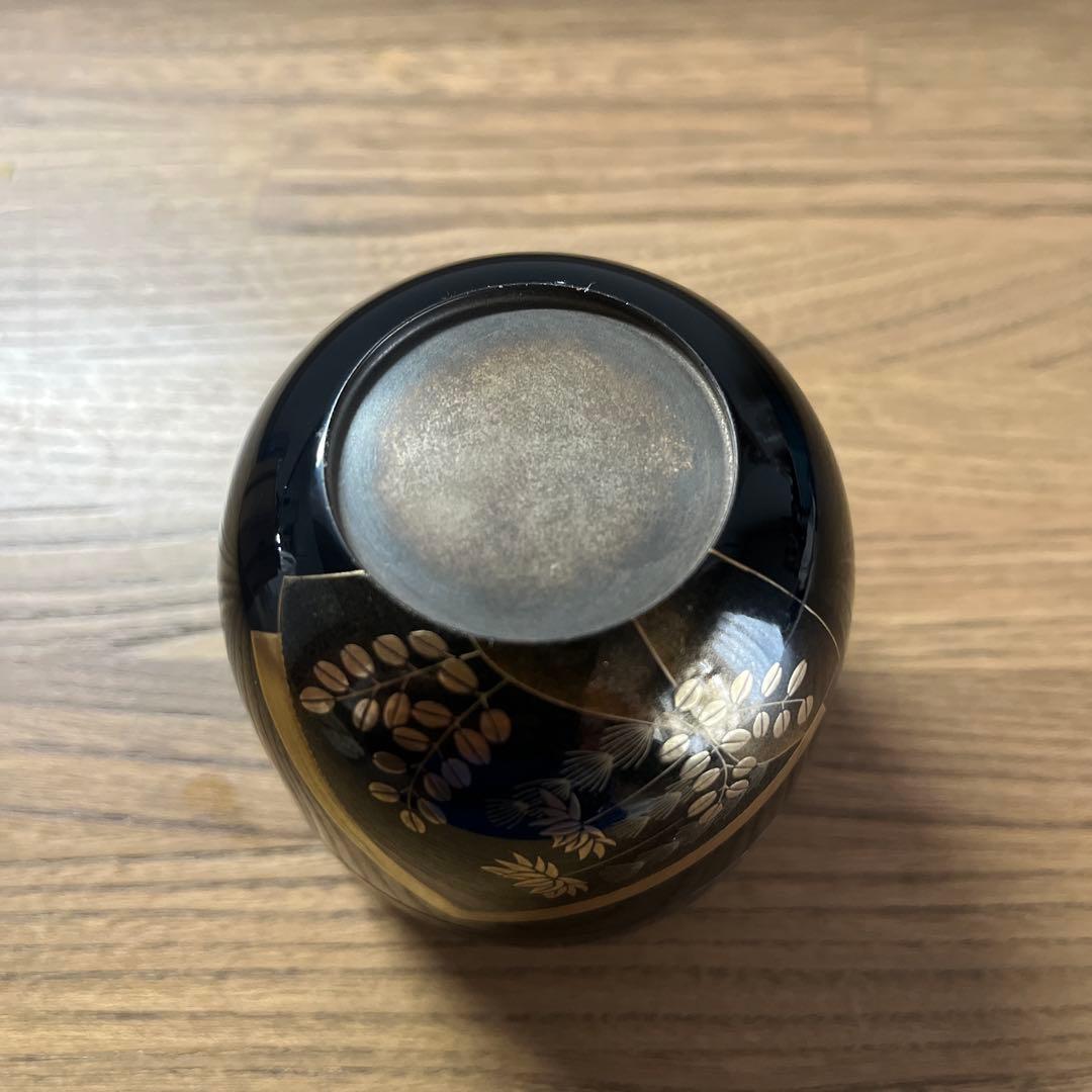 京塗 蒔絵 棗（共箱付き・茶道具）