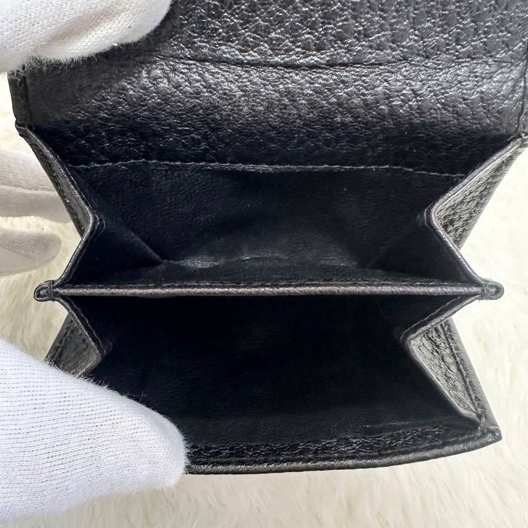 GUCCI グッチ 2つ折り財布 レザー ニュージャッキー シボ革 ゴールド金具