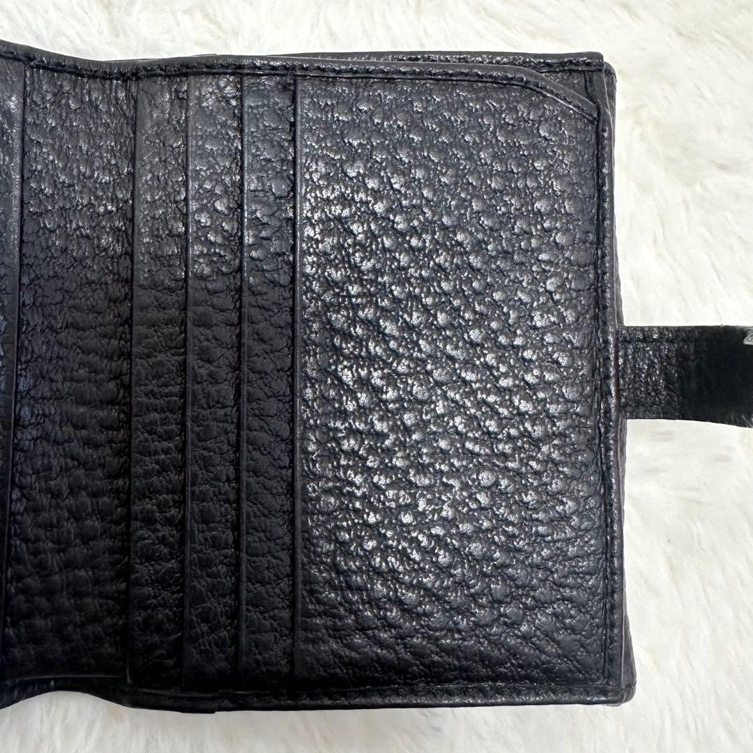 GUCCI グッチ 2つ折り財布 レザー ニュージャッキー シボ革 ゴールド金具