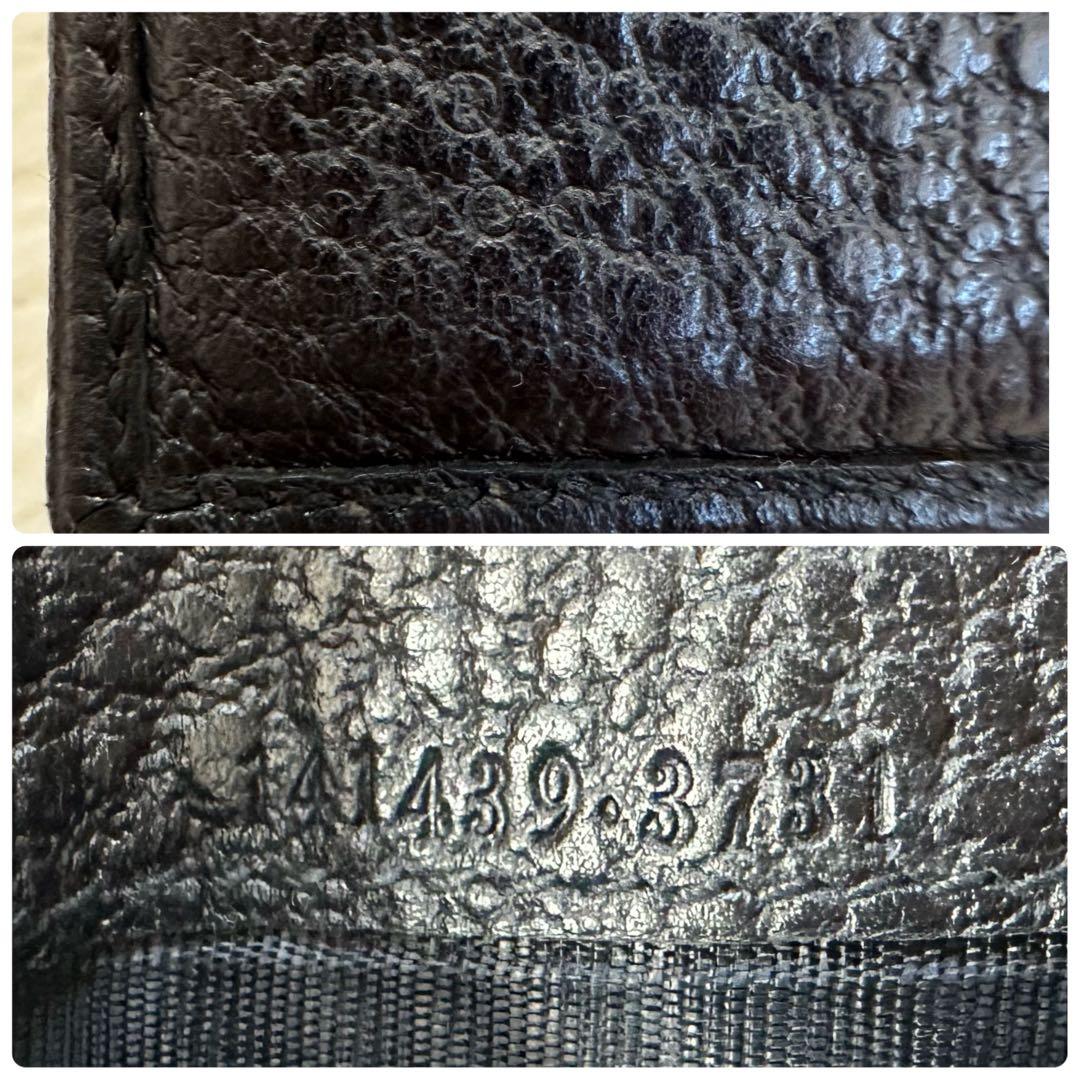 GUCCI グッチ 2つ折り財布 レザー ニュージャッキー シボ革 ゴールド金具