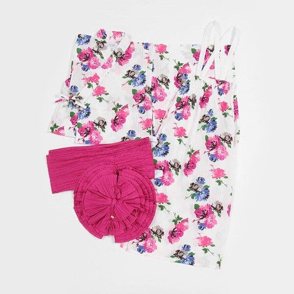 【新品】kate spade kids ブルーミング フラワー浴衣 130 花柄