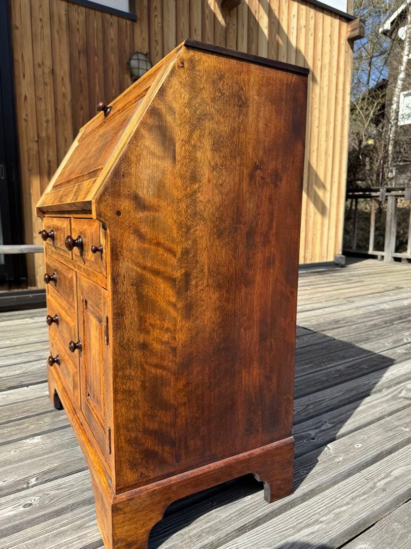 ♪北海道民藝家具♪ライティングビューロー♪総天然木♪塗装アレンジ品♪