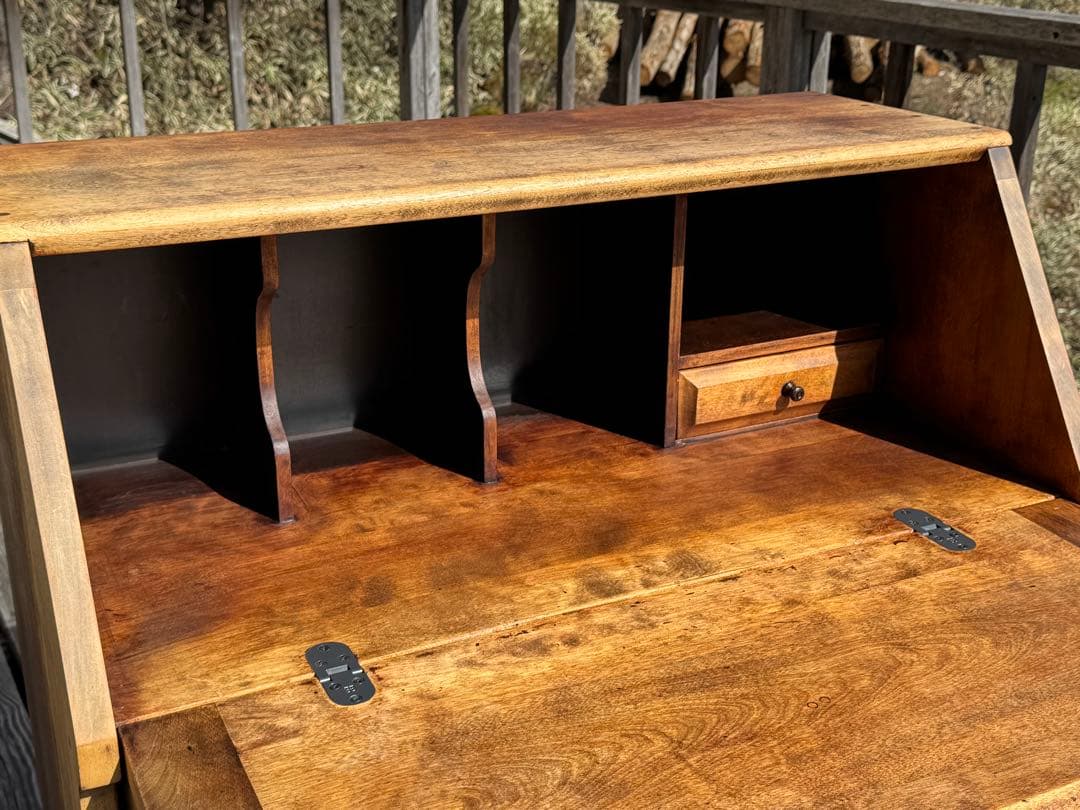 ♪北海道民藝家具♪ライティングビューロー♪総天然木♪塗装アレンジ品♪