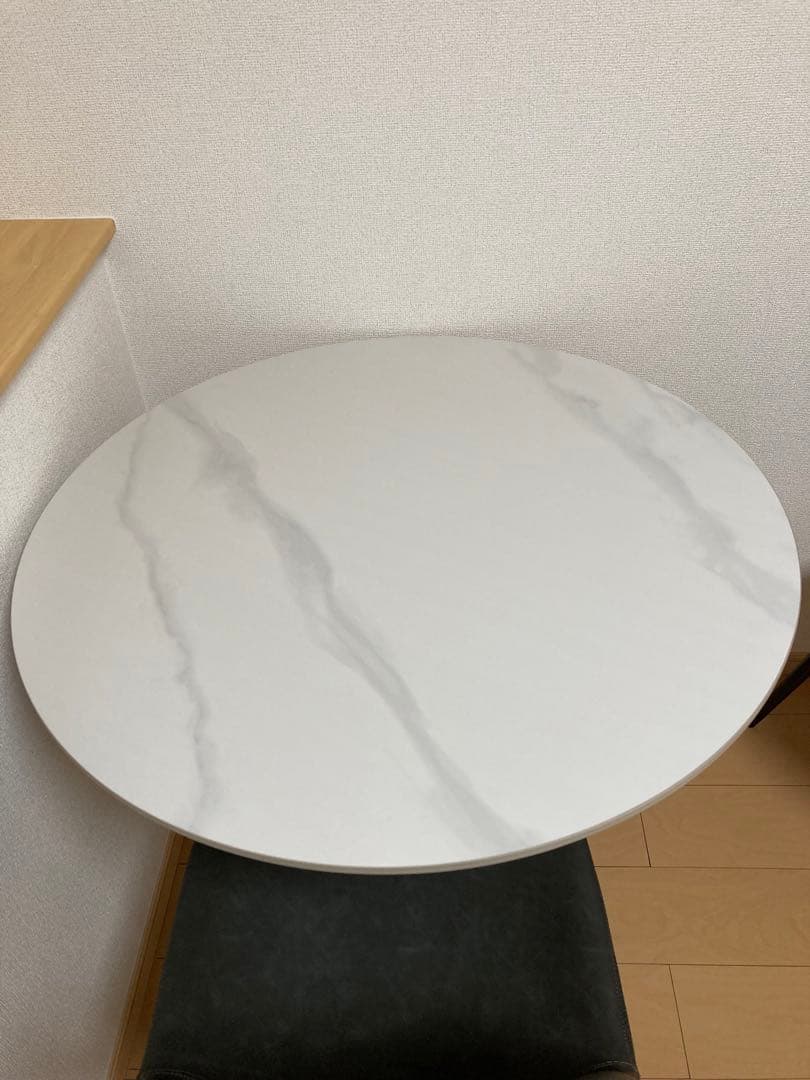 「引取限定」「美品」円形ダイニングテーブル80cm ダイニングチェア 3点セット